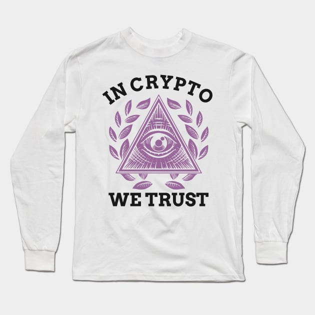 In Crypto We Trust Bitcoin Cryptocurrency Long Sleeve T-Shirt by theperfectpresents